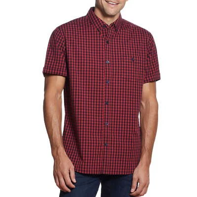 NWT WP Weatherproof Men's Red Plaid Short Sleeve Woven Shirt L - Image 1 of 2
