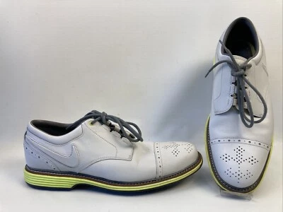 Zapatos de golf Nike Lunar Clayton de cuero 628535-100 para hombre EE. UU. 12 blancos RARO $300 USADO EN EXCELENTE ESTADO Foto 1 de 4
