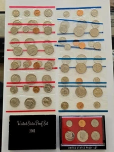 Over 6 Sets 1981, 1980 Uncirculated Coin Set & Mint Set Lot - Picture 1 of 1