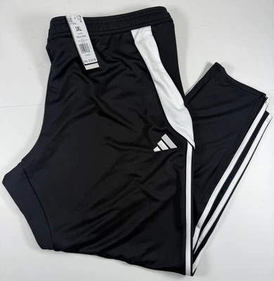 Adidas Tiro 24 Men's Pants 3XL Black White Striped Stretch Athletic Training NEW - Image 1 of 4