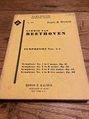 BEETHOVEN - Sinfonías 1 -4 Kalmus partitura de estudio en miniatura Foto 1 de 4