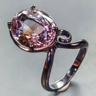 Anillo de piedras preciosas 24 ct+ anillo de ametrino natural plata de ley 925 talla 8/R446700 Foto 1 de 4