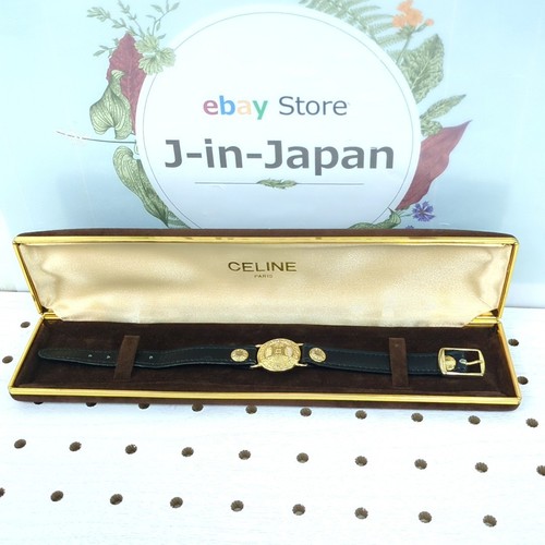 Bracciale CELINE in pelle avvolgente colore oro nero Made in Italy usa dalppone