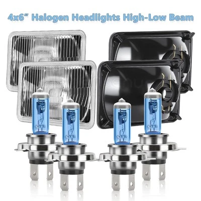 4件装克莱斯勒LeBaron 1977 - 1992 4x6英寸卤素车头灯高低光束 — 第 1/4 张图片