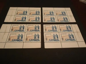 4 unused Canadian plate block corner stamps from 1961- 5 cent- Colombo Plan - Picture 1 of 7