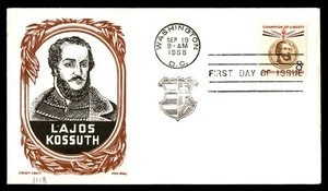 Mayfairstamps US FDC 1958 Lajos Kossuth First Day Cover aau_77461 - Picture 1 of 2