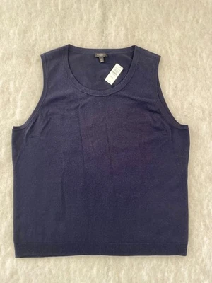 NWT Talbots Womens Navy Blue Scoop Neck Sleeveless Knit Top Sweater Shell PXL - Image 1 of 4