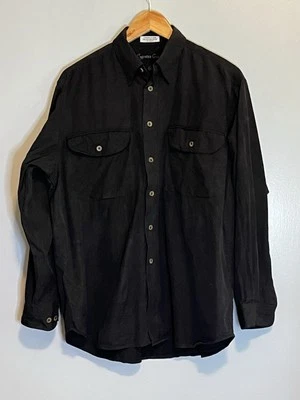 Cypress Grove Shirt Mens M Black Silk Blend Button Down Business Casual Career - Image 1 of 4