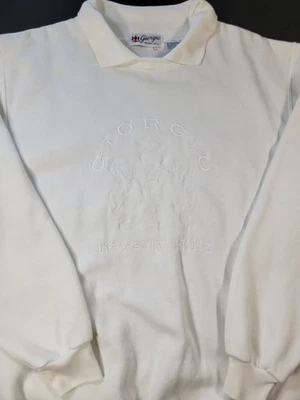 Giorgio Beverly Hills винтажный 80-х толстовка пуловер с воротником большой  - Изображение 1 из 4