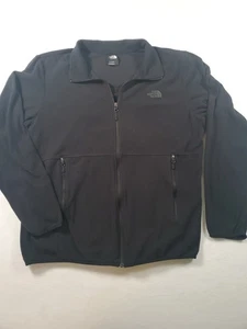 The North Face Fleece Jacket Black Has Logo Mens Large  Full Zip Outdoors  - Picture 1 of 15