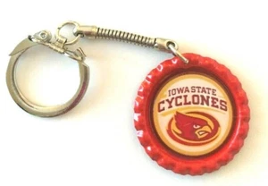 Iowa State Cyclones Bottle Cap Keychain on silvertone keyring - Picture 1 of 1