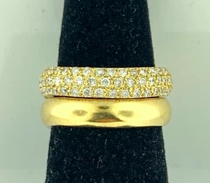 NEU DAMEN 1,00 KT PAVE DIAMANT GEWELLT BANDRINGE IN 18 KT GEFASST (2) GOLD GRÖSSE 6 (SECHS) - Bild 1 von 10