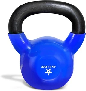Single Kettlebell Vinyl Coated Kettlebell, 5/10/15/20/25/30/35/40/45/50/60 LBS - Picture 1 of 40