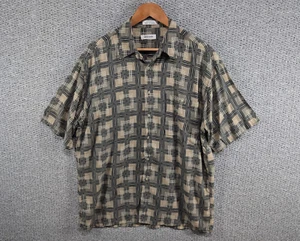 Pierre Cardin Vintage 90's Men's Funky Geometric Print Rayon Button Shirt XL - Picture 1 of 10