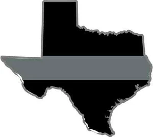 Texas TX state thin SILVER line decal Corrections Officer Sticker Decal V - Bild 1 von 1