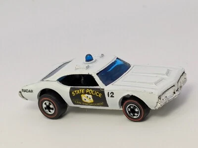 Vintage Hot Wheels Redline 1969 Olds 442 State Police Hong Kong Blue Dome Light - Image 1 of 4