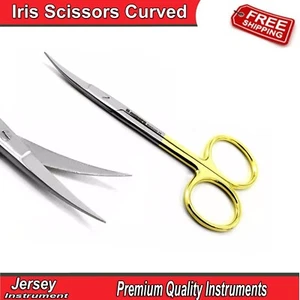 Tijeras de iris dental TC tejido curvo sutura corte tijeras quirúrgicas - Imagen 1 de 4