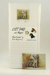 CHIHUAHUA TAN ~MAGNETIC LIST PAD & MATCHING  REFRIGERATOR MAGNET - Picture 1 of 3