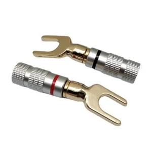 Upgrades Y Fork Connector Gold Configuration Banana Plugs for Music love - Zdjęcie 1 z 10