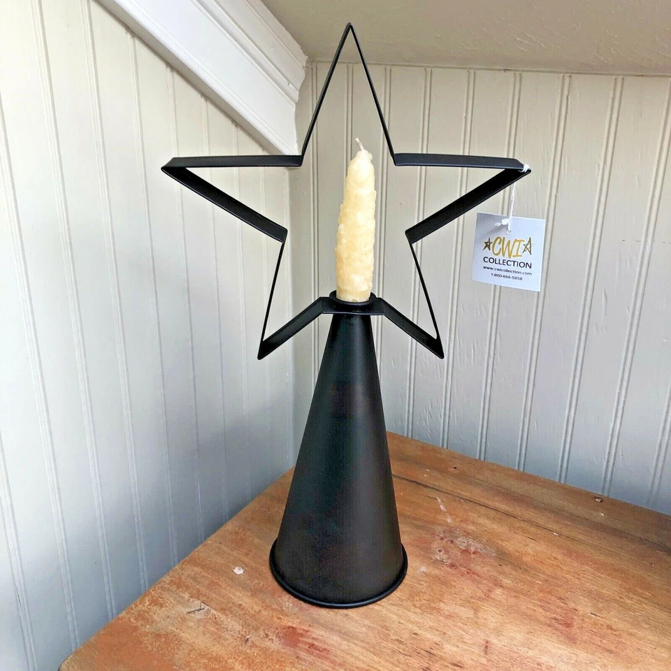  15" Tall STAR Candle Holder Primitive/Country NWT - Image 1 of 1