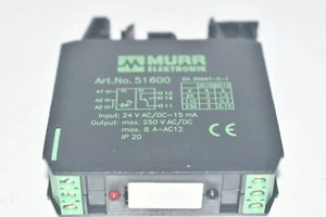 NEU MURR ELEKTRONIK 51600 OUTPUT RELAIS RMI 24V AC/DC IN: 24 VAC/DC OUT: 250 VAC/ - Bild 1 von 3