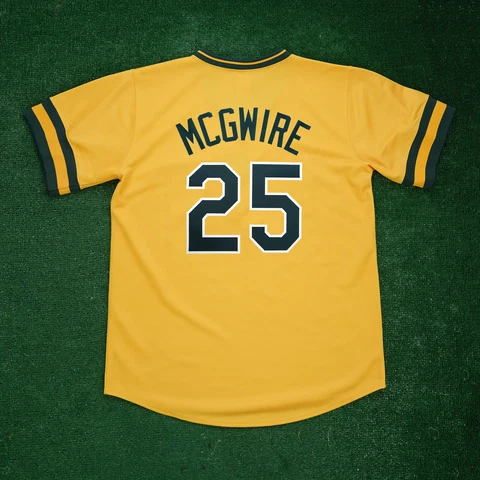 Mark McGwire Oakland Athletics Gold Throwback Cooperstown Men's Jersey Cover