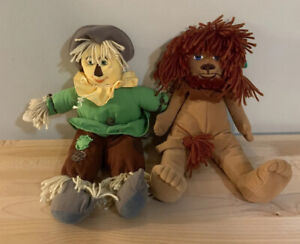 Nanco Wizard of Oz Scarecrow Plush Doll  15” and Cowardly Lion Plush Doll 15”