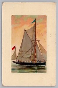 Postcard Gaff Rigged Yawl Sailboat Artists Card Posted 1911 - Picture 1 of 2