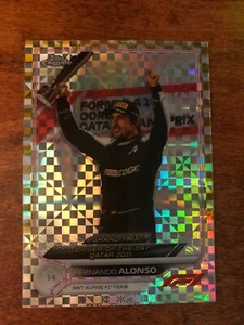 2022 Fernando Alonso Topps Chrome Formula 1 Gold Checkered Flag /50 #191 - Picture 1 of 2