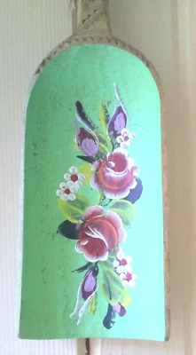 CUCHARA DECORATIVA DE MADERA PARA HARINA/GRANO. TALLADO A MANO, PINTADO A MANO, NUEVO MÉXICO 1895 Foto 1 de 4