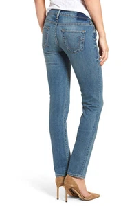 NWT TRUE RELIGION Cora Mid-Rise Straight Leg Jeans Size 29 Gypset Blue DBIM $199 - Imagen 1 de 12