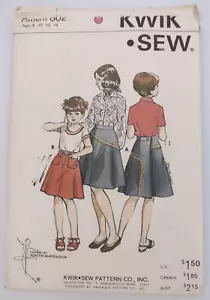 Kiwk Sew Vintage Pattern 602 Girl's Skirt - Picture 1 of 4