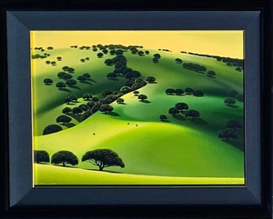 Eyvind Earle Cachuma Ranch HAND SIGNED FRAMED Serigraph Cow Landscape 101/20 Art - Picture 1 of 10