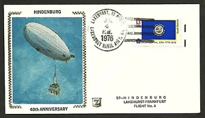 1976 V.F. FDC Colorano Silk Cachet History Aviation & The Graf Zeppelin Flight#4 - Picture 1 of 1