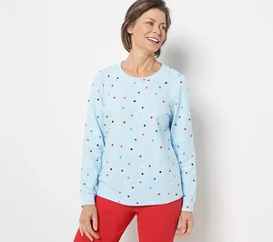 Sport Savvy Size XXS Polka Dot Pullover Top SOFT SKY BLUE A472319 - Picture 1 of 1