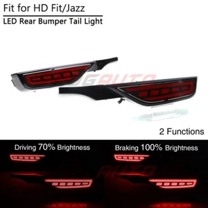 For Honda FIT JAZZ 2018-19 LED Rear Bumper Reflector Red Brake Drive Tail Light - Picture 1 of 8