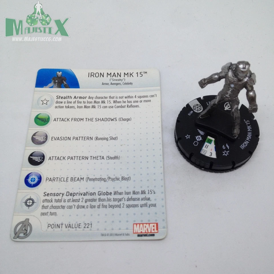 Heroclix Iron Man 3 Set de Película Iron Man Mk 15 #010 Gravity Feed Figura con Tarjeta! Foto 1 de 1