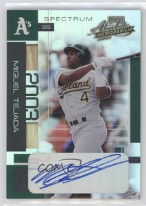 2003 Playoff Absolute Memorabilia Spectrum Signature /25 Miguel Tejada #25 Auto
