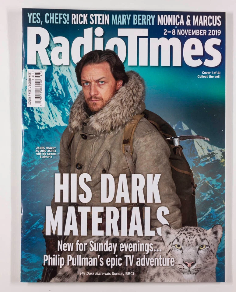JAMES MCAVOY PHILIP PULLMAN MARY BERRY RADIO TIMES MAGAZINE November 2019 STEIN - Image 1 of 1