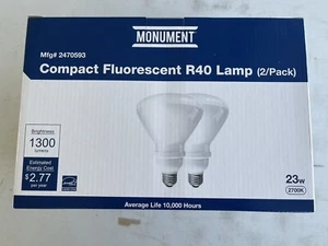 2 Pack Compact Fluorescent Light Bulbs R40 Warm White Flood Lamp - Picture 1 of 7