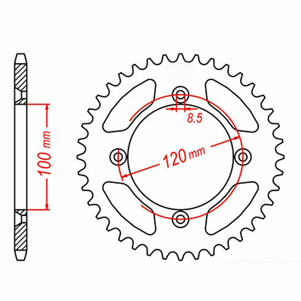 MTX Rear Sprocket 47T for Suzuki RM80 1999-2001 >428  - Imagem 1 de 1