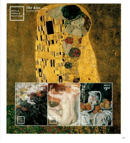Nevis - 2014 -  World Famous Paintings  - Sheet of Three  - MNH Cover