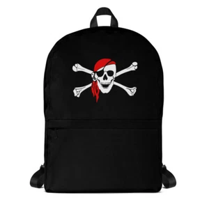 Mochila Pirata Negra Calavera y Huesos Cruzados Niño Adolescente Hombre Idea de Regalo - Imagen 1 de 5
