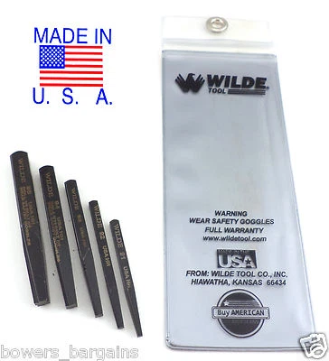 Juego de extractores de tornillos y pernos Wilde 5 piezas fácil de sacar HECHO EN EE. UU. calidad premium con estuche Foto 1 de 4