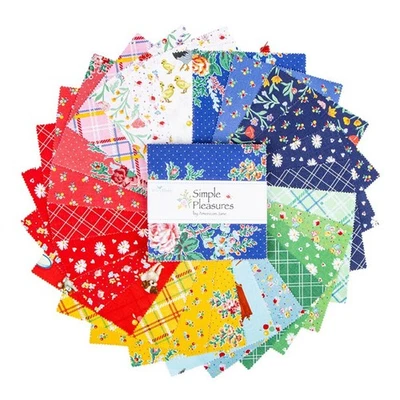 SIMPLE PLEASURES Stacker Pack from Riley Blake - (42) 5" fabric square set - Image 1 of 3