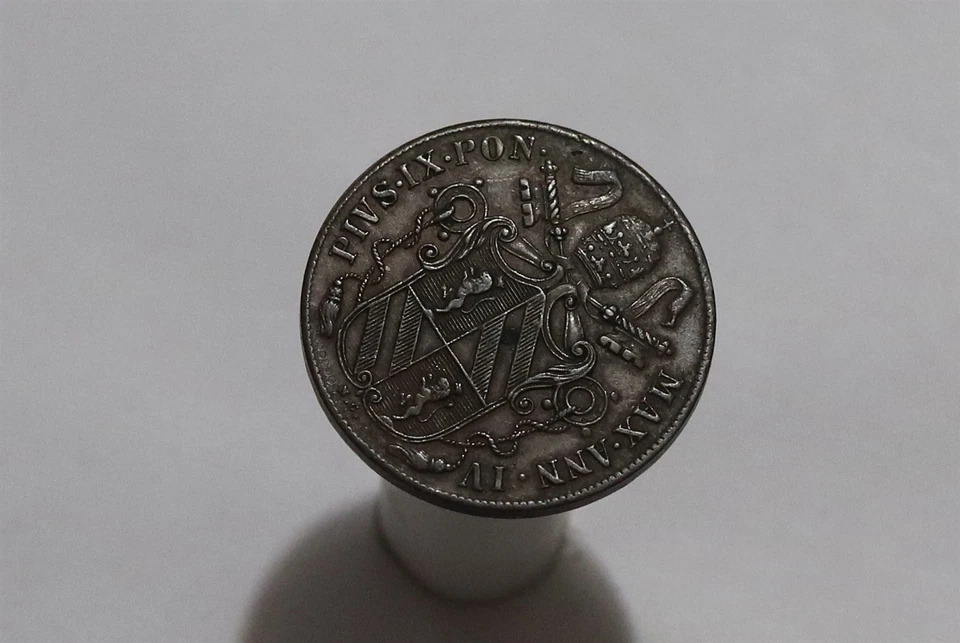 🧭 🇻🇦 VATICAN PAPAL STATES BAIOCCO 1849 HIGH GRADE B84 #K3761 - Image 1 of 3