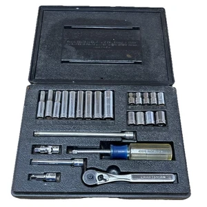 Vtg Craftsman V Series 1/4" Drive Socket Set & case 9 44142 made in USA READ - Picture 1 of 11