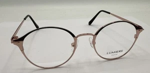 Lumiere Eyewear Italy Eyeglasses Round Rose Gold Black Frame 6774 45-18-135 NEW - Picture 1 of 6