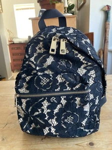 Sandro Paris cream and black lace med/large backpack Black cotton lining - Picture 1 of 9