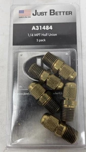 Just Better A31484 1/4" MPT Half Union 5 Pack - Picture 1 of 2